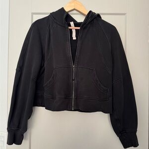 lululemon cropped black scuba hoodie full zip